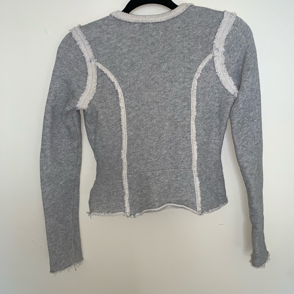 Lucky Lotus Raw Edge Sweater Moto Jacket - Picture 4 of 8